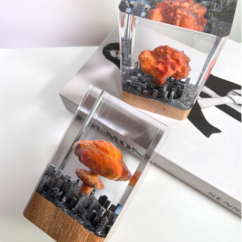 Small Night Lamp Decoration Atomic Bomb Explosion Mushroom Resin Crafts